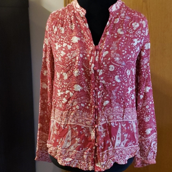 Lucky brand lightweight long sleeve button up top - Picture 2 of 5